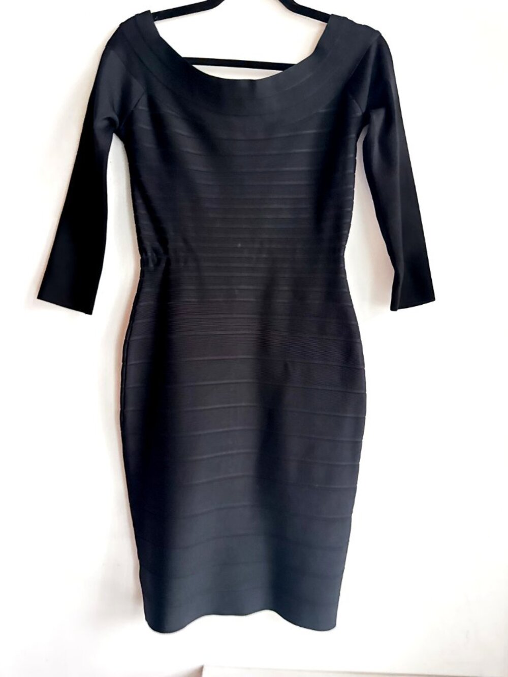 Vintage Herve Leger Black Bandage Classic Iconic Bodycon Dress LBD M - Picture 3 of 8